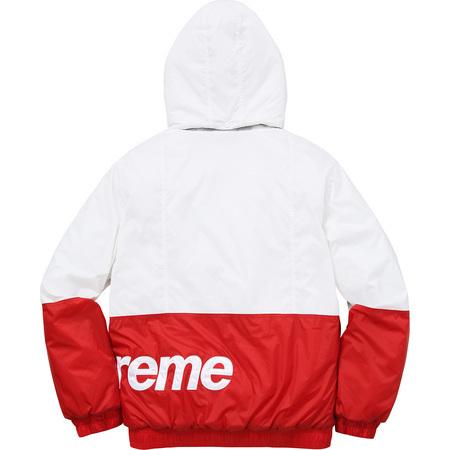 18AW 白赤 シュプリーム コピー Supreme Sideline Side Logo Parka White / Red 7011103